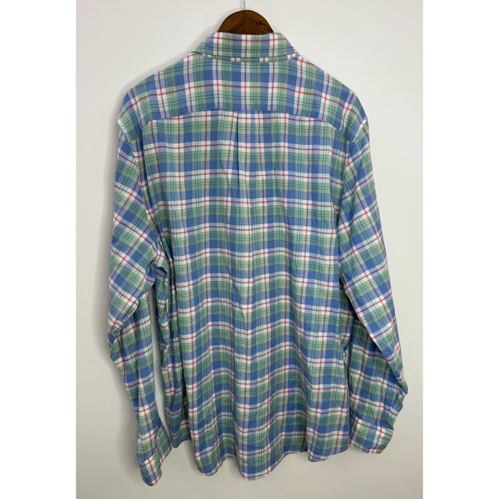Vineyard Vines Classic Fit Soft Murray Shirt Blue Green Pink Plaid Men's Large - Picture 10 of 11